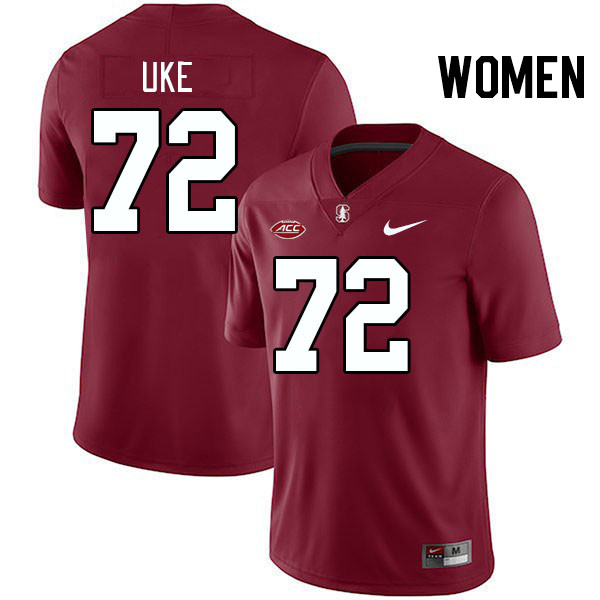 Women #72 Austin Uke Stanford Cardinal 2024 ACC Conference College Football Jerseys Stitched-Cardina